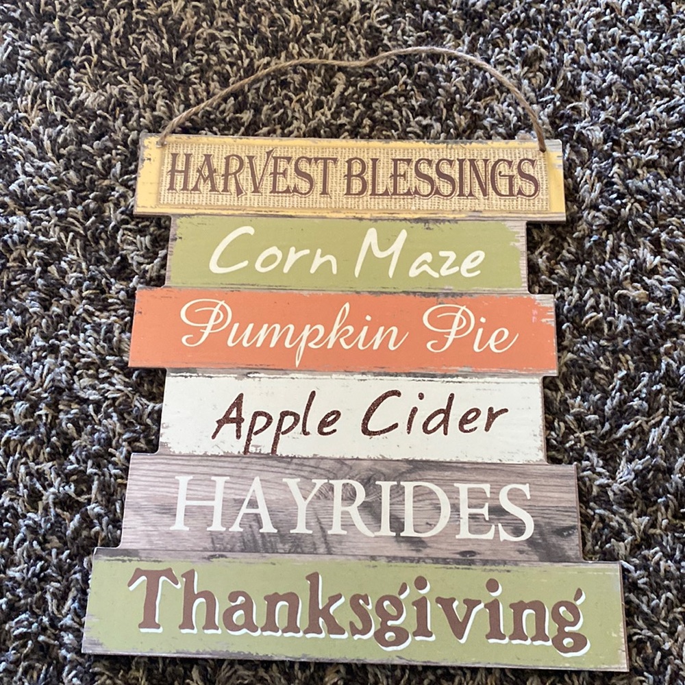 Fall hanging sign